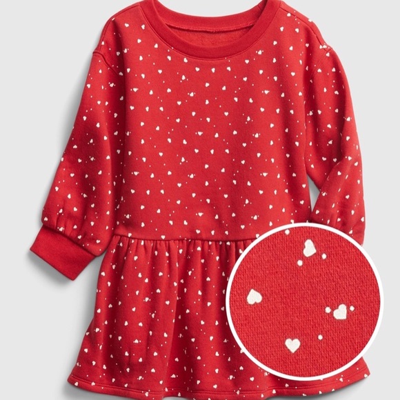 NWT Gap Toddler Heart Tiered Dress, Red, 5T